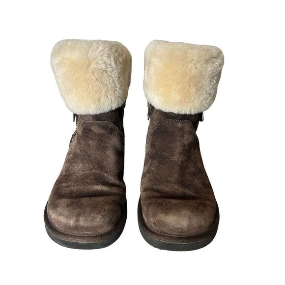 UGG METRO TAS FUR CUFF BOOTS ESPRESSO WOMENS 7 Amazing Condition! - Picture 2 of 11